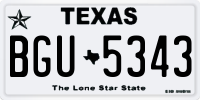 TX license plate BGU5343