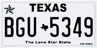 TX license plate BGU5349