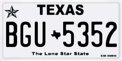 TX license plate BGU5352