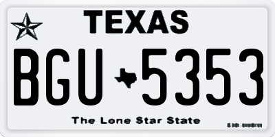 TX license plate BGU5353
