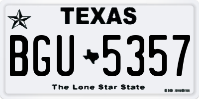 TX license plate BGU5357