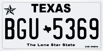 TX license plate BGU5369
