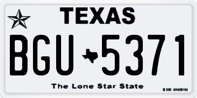 TX license plate BGU5371