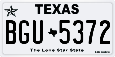 TX license plate BGU5372