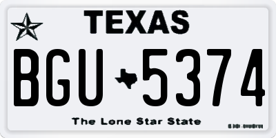 TX license plate BGU5374