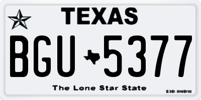 TX license plate BGU5377