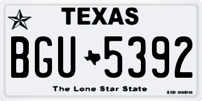 TX license plate BGU5392