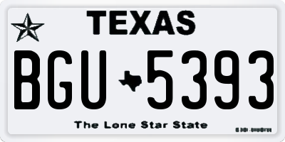 TX license plate BGU5393