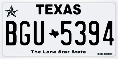 TX license plate BGU5394