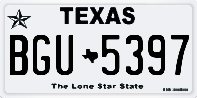 TX license plate BGU5397