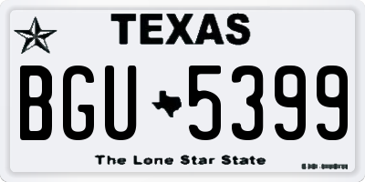 TX license plate BGU5399