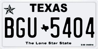 TX license plate BGU5404
