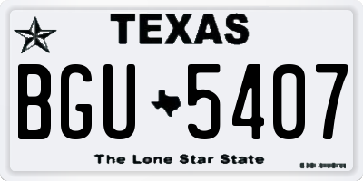 TX license plate BGU5407