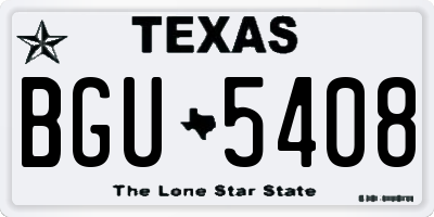 TX license plate BGU5408