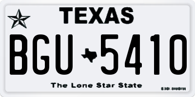 TX license plate BGU5410