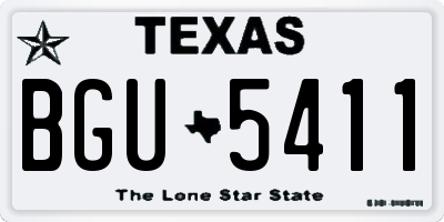 TX license plate BGU5411