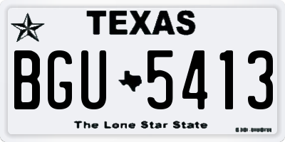 TX license plate BGU5413