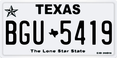TX license plate BGU5419