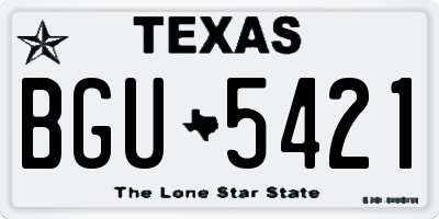 TX license plate BGU5421