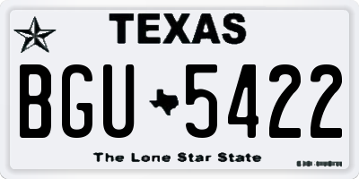 TX license plate BGU5422