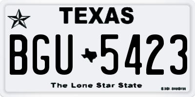 TX license plate BGU5423