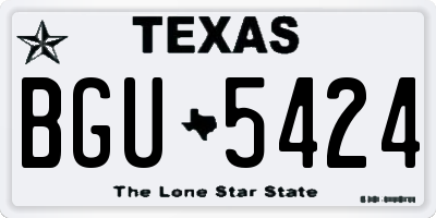 TX license plate BGU5424