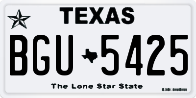 TX license plate BGU5425