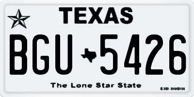 TX license plate BGU5426
