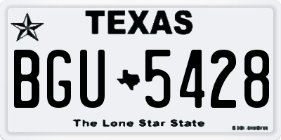 TX license plate BGU5428