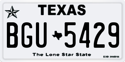 TX license plate BGU5429