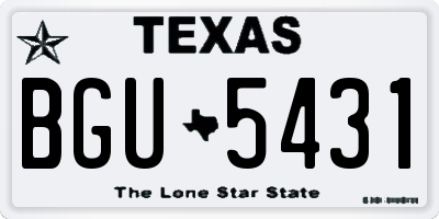 TX license plate BGU5431