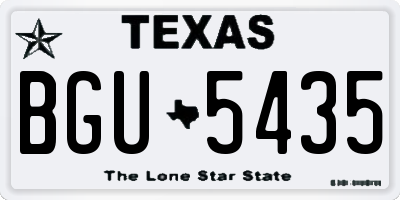 TX license plate BGU5435