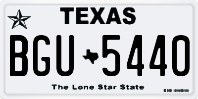 TX license plate BGU5440