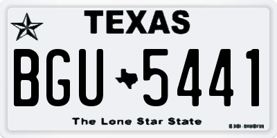 TX license plate BGU5441