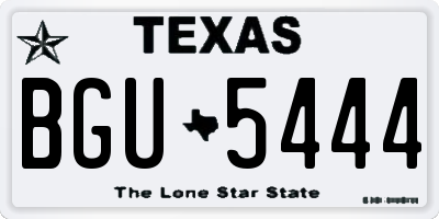 TX license plate BGU5444