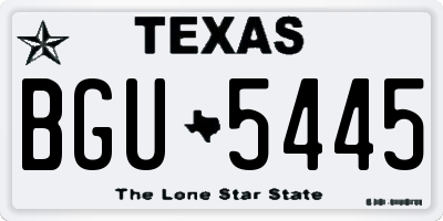 TX license plate BGU5445