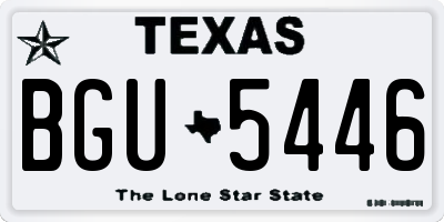 TX license plate BGU5446