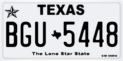 TX license plate BGU5448