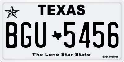TX license plate BGU5456