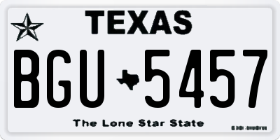 TX license plate BGU5457