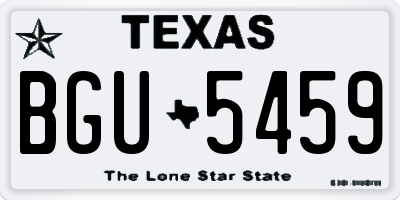 TX license plate BGU5459