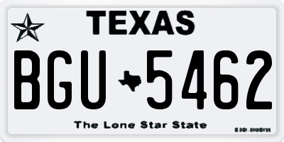TX license plate BGU5462
