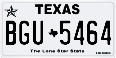 TX license plate BGU5464