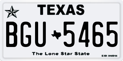 TX license plate BGU5465