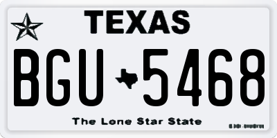 TX license plate BGU5468