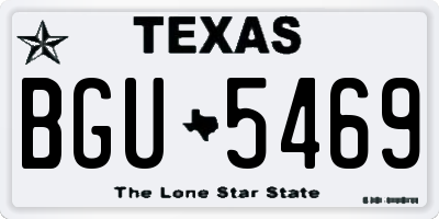 TX license plate BGU5469