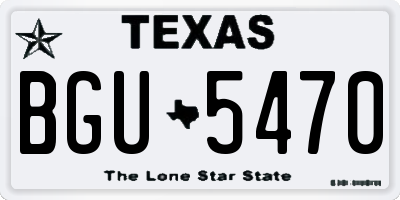 TX license plate BGU5470