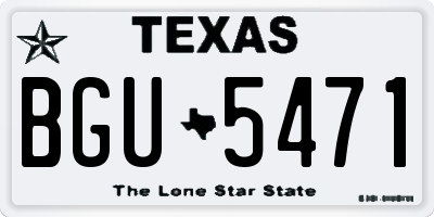 TX license plate BGU5471