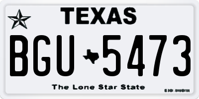 TX license plate BGU5473