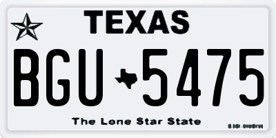 TX license plate BGU5475